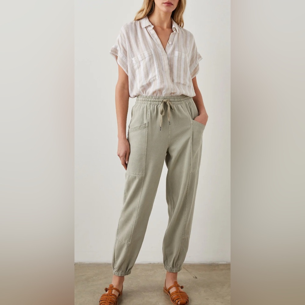 Rails Cito Shirt Shore Stripe linen blend top button down - Picture 3 of 11